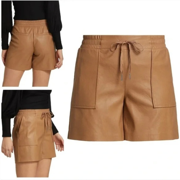 n:PHILANTHROPY $148 Faux Leather Samy Leatherette High-Rise Shorts - Picture 1 of 6